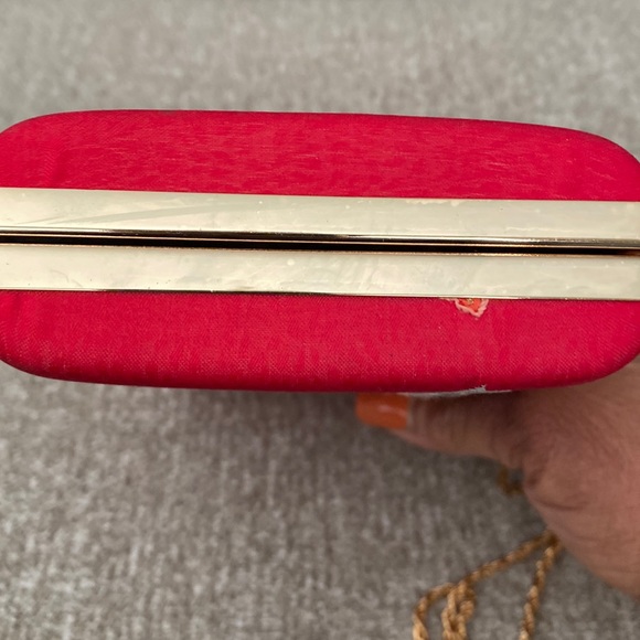 Red Synthetic Embroidered Clutch Purse - Picture 5 of 10